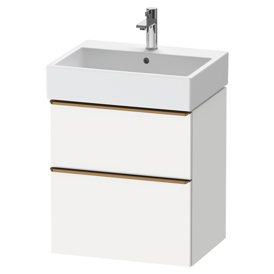 Élément inférieur  D-NEO
58.4 x 62.5 x 44.2 cm, montage mural
élément de tiroir, 2&nbsp;tiroirs
pour lavabo 212379/380