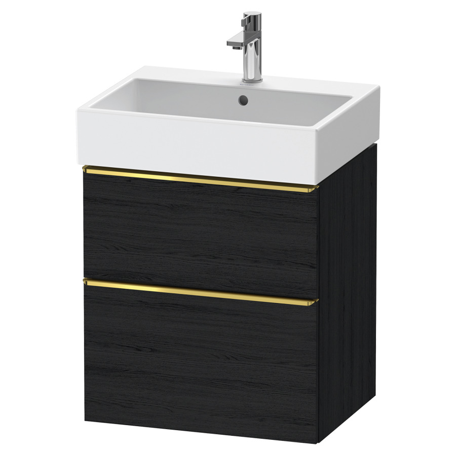 Élément inférieur  D-NEO
58.4 x 62.5 x 44.2 cm, montage mural
élément de tiroir, 2&nbsp;tiroirs
pour lavabo 212379/380