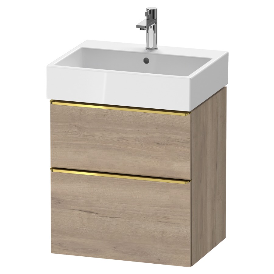 Élément inférieur  D-NEO
58.4 x 62.5 x 44.2 cm, montage mural
élément de tiroir, 2&nbsp;tiroirs
pour lavabo 212379/380