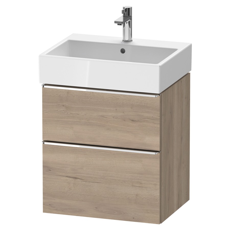 Élément inférieur  D-NEO
58.4 x 62.5 x 44.2 cm, montage mural
élément de tiroir, 2&nbsp;tiroirs
pour lavabo 212379/380