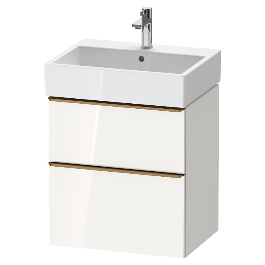 Élément inférieur  D-NEO
58.4 x 62.5 x 44.2 cm, montage mural
élément de tiroir, 2&nbsp;tiroirs
pour lavabo 212379/380