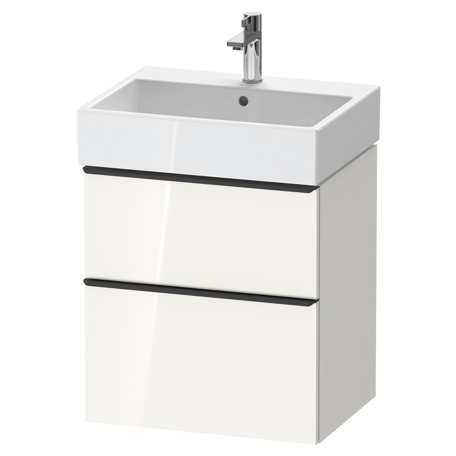 Élément inférieur  D-NEO
58.4 x 62.5 x 44.2 cm, montage mural
élément de tiroir, 2&nbsp;tiroirs
pour lavabo 212379/380