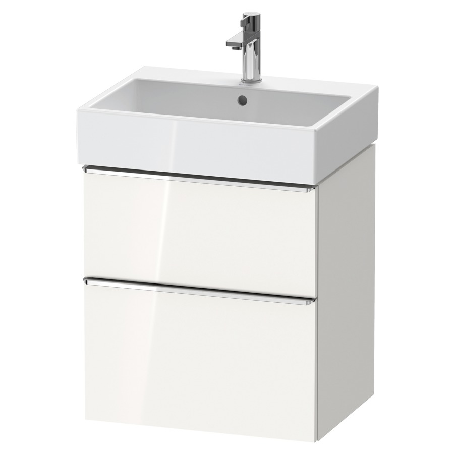Élément inférieur  D-NEO
58.4 x 62.5 x 44.2 cm, montage mural
élément de tiroir, 2&nbsp;tiroirs
pour lavabo 212379/380