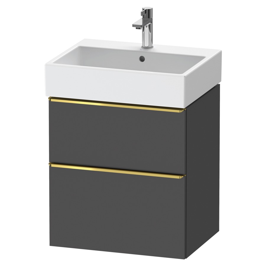 Élément inférieur  D-NEO
58.4 x 62.5 x 44.2 cm, montage mural
élément de tiroir, 2&nbsp;tiroirs
pour lavabo 212379/380