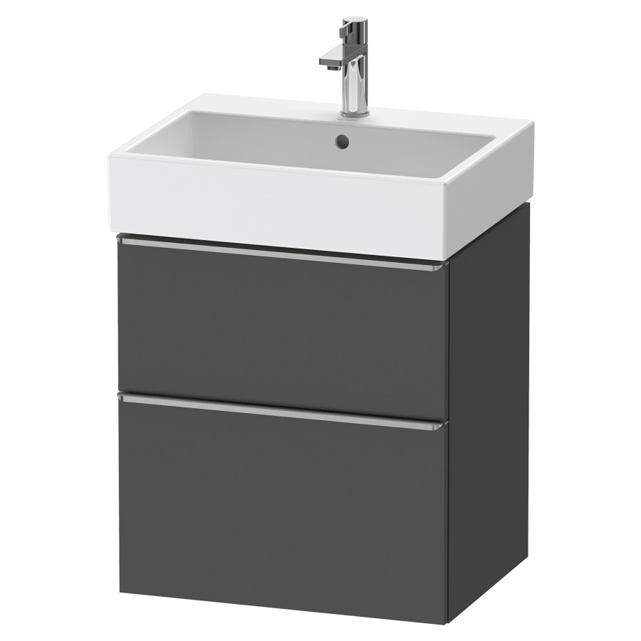 Élément inférieur  D-NEO
58.4 x 62.5 x 44.2 cm, montage mural
élément de tiroir, 2&nbsp;tiroirs
pour lavabo 212379/380