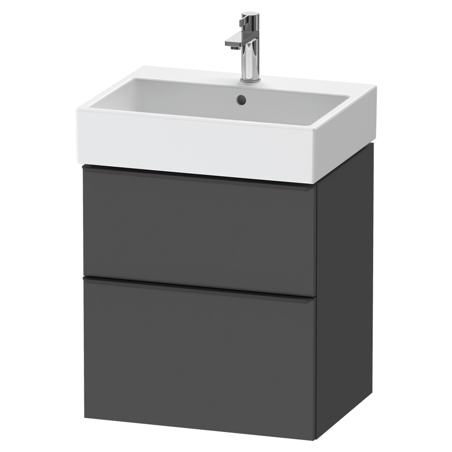 Élément inférieur  D-NEO
58.4 x 62.5 x 44.2 cm, montage mural
élément de tiroir, 2&nbsp;tiroirs
pour lavabo 212379/380