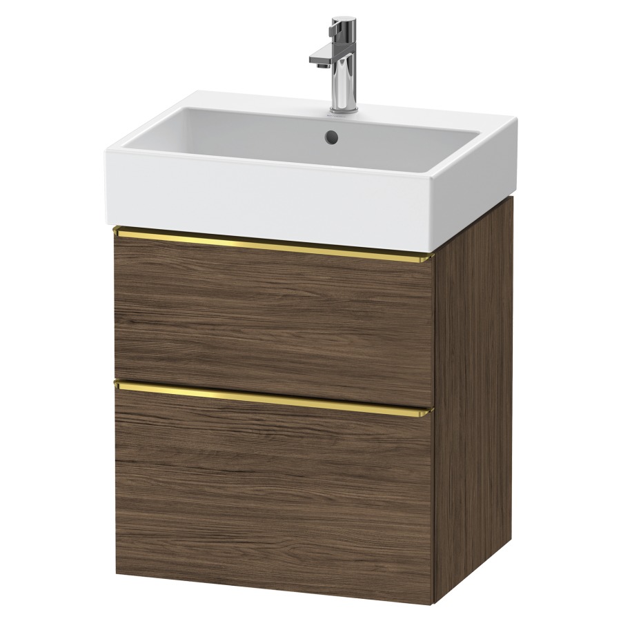 Élément inférieur  D-NEO
58.4 x 62.5 x 44.2 cm, montage mural
élément de tiroir, 2&nbsp;tiroirs
pour lavabo 212379/380