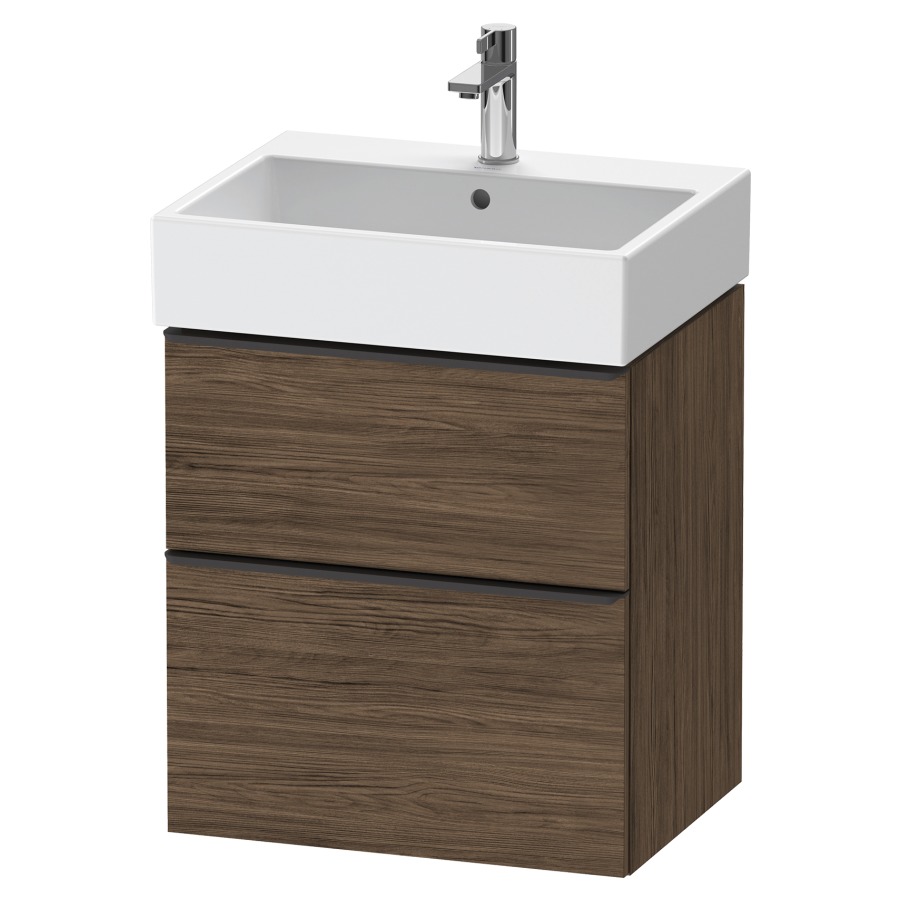 Élément inférieur  D-NEO
58.4 x 62.5 x 44.2 cm, montage mural
élément de tiroir, 2&nbsp;tiroirs
pour lavabo 212379/380