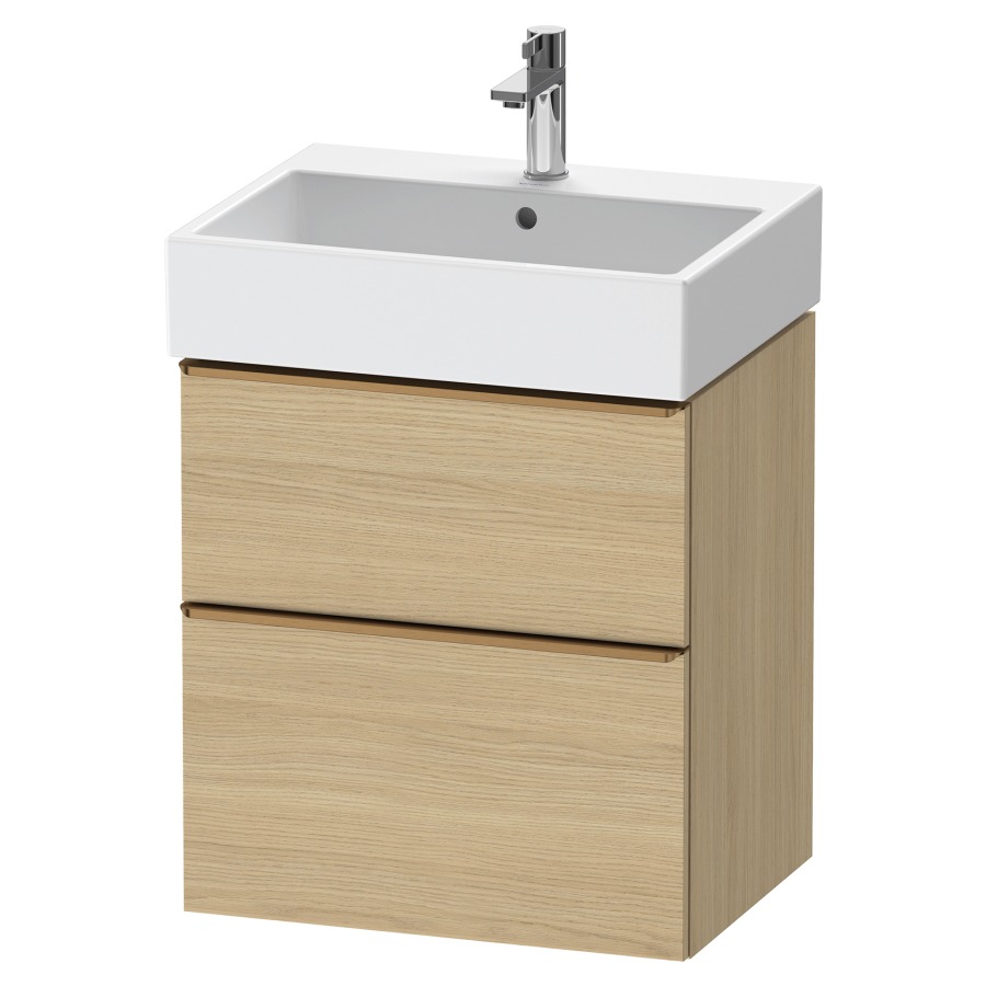 Élément inférieur  D-NEO
58.4 x 62.5 x 44.2 cm, montage mural
élément de tiroir, 2&nbsp;tiroirs
pour lavabo 212379/380