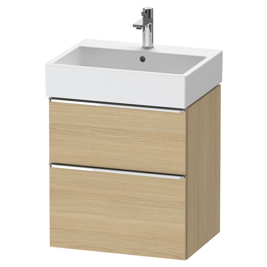 Élément inférieur  D-NEO
58.4 x 62.5 x 44.2 cm, montage mural
élément de tiroir, 2&nbsp;tiroirs
pour lavabo 212379/380