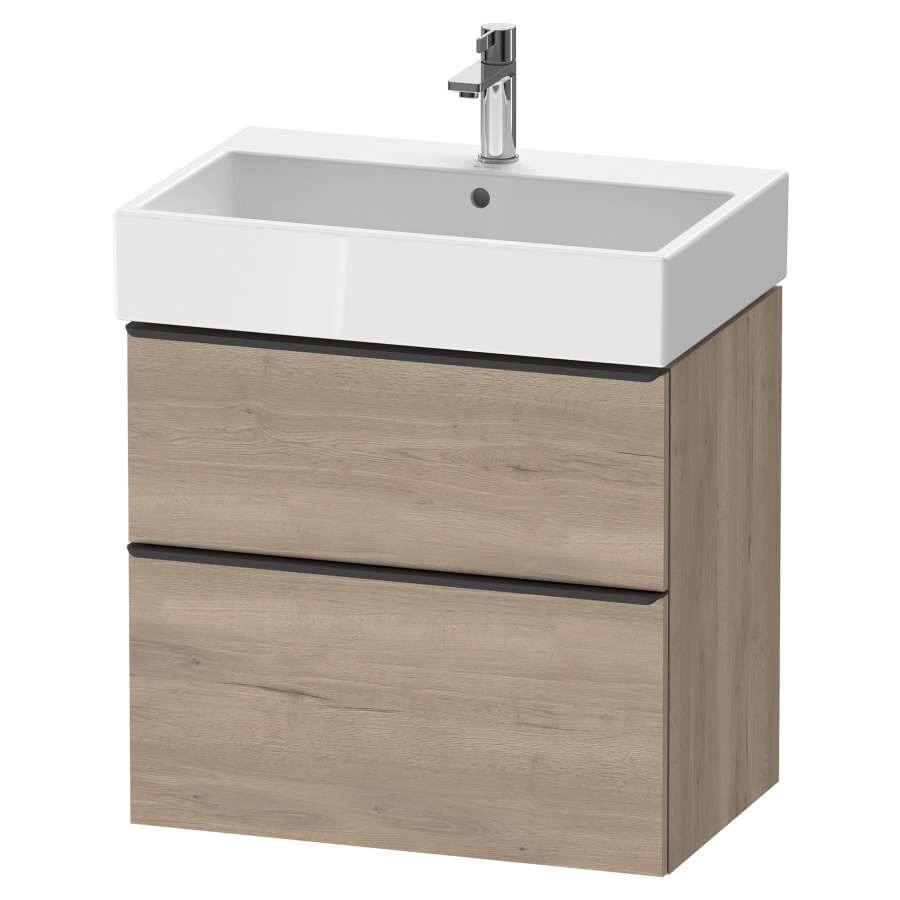 Élément inférieur  D-NEO
68.4 x 62.5 x 44.2 cm, montage mural
élément de tiroir, 2&nbsp;tiroirs
pour lavabo 212158/159