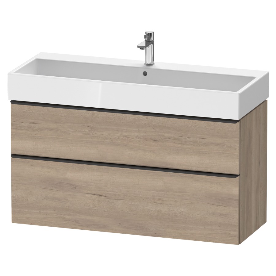 Élément inférieur  D-NEO
118.4 x 62.5 x 44.2 cm, montage mural
élément de tiroir, 2&nbsp;tiroirs
pour lavabo 212391/392