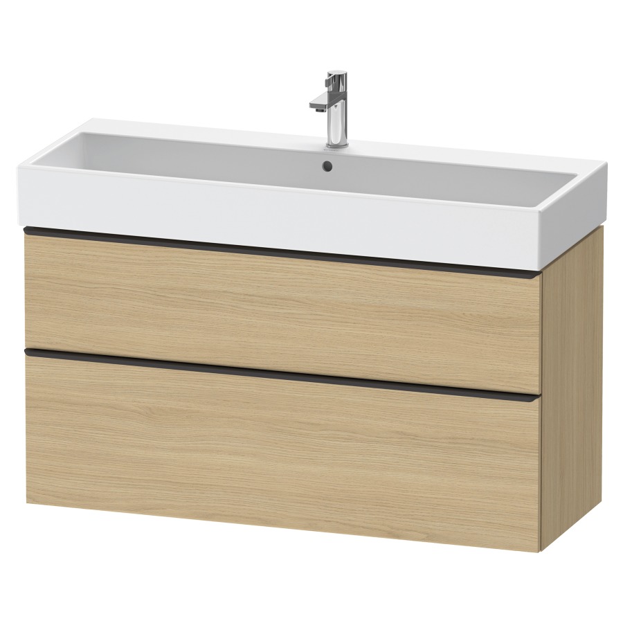 Élément inférieur  D-NEO
118.4 x 62.5 x 44.2 cm, montage mural
élément de tiroir, 2&nbsp;tiroirs
pour lavabo 212391/392