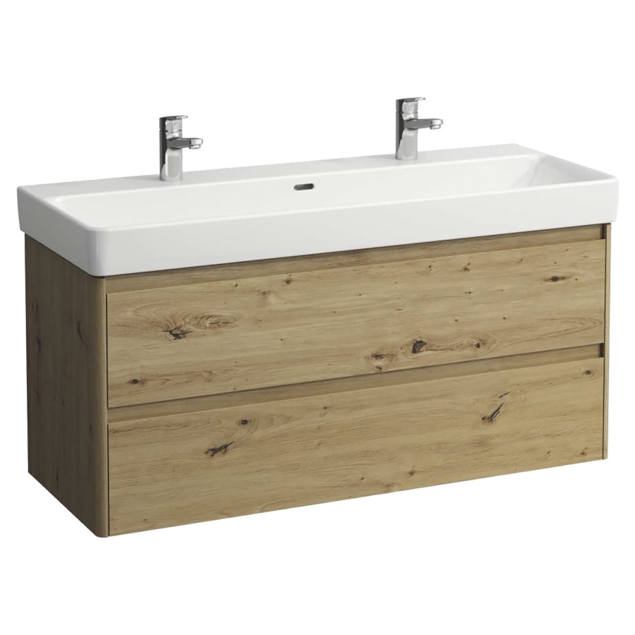 Élément inférieur  BASE 2.0
117 x 51.5 x 44.5 cm
élément de tiroir, 2&nbsp;tiroirs
pour lavabo 105545/546, 214076