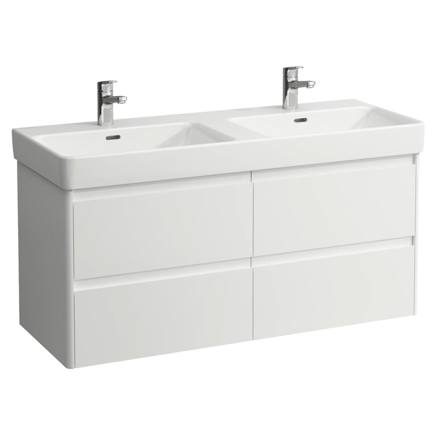 Élément inférieur  BASE 2.0
117 x 51.5 x 44.5 cm
2&nbsp;éléments de tiroir, 2&nbsp;tiroirs chacune
pour lavabo double 105547/548, 214077