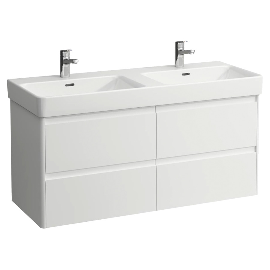 Élément inférieur  BASE 2.0
117 x 51.5 x 44.5 cm
2&nbsp;éléments de tiroir, 2&nbsp;tiroirs chacune
pour lavabo double 105547/548, 214077