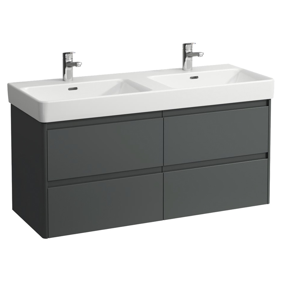 Élément inférieur  BASE 2.0
117 x 51.5 x 44.5 cm
2&nbsp;éléments de tiroir, 2&nbsp;tiroirs chacune
pour lavabo double 105547/548, 214077