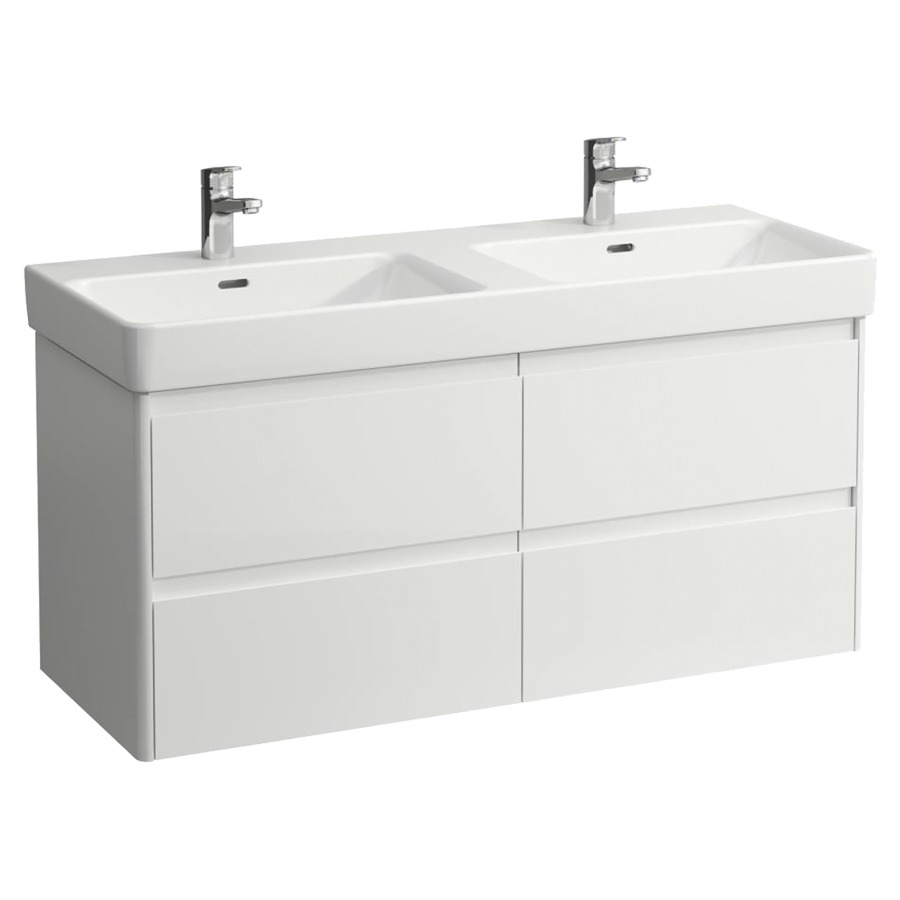 Élément inférieur  BASE 2.0
117 x 51.5 x 44.5 cm
2&nbsp;éléments de tiroir, 2&nbsp;tiroirs chacune
pour lavabo double 105547/548, 214077