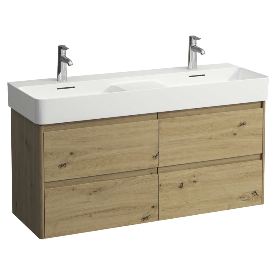 Élément inférieur  BASE 2.0
117 x 51.5 x 40 cm
2&nbsp;éléments de tiroir, 2&nbsp;tiroirs chacune
pour lavabo double
211809/212898/213046