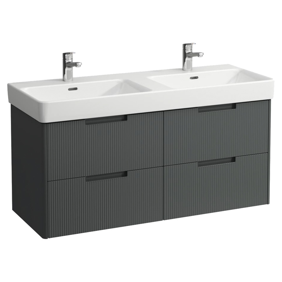 Élément inférieur  JUNA
117 x 51.5 x 44.5 cm
2&nbsp;éléments de tiroir, 2&nbsp;tiroirs chacune
pour lavabo double 214077