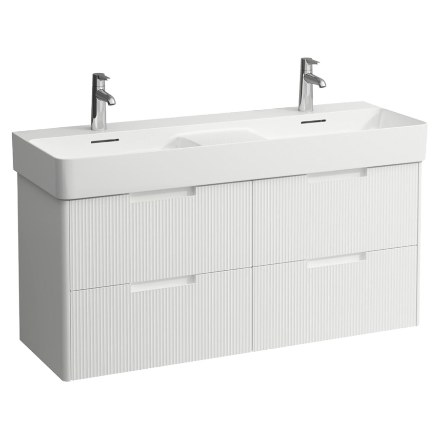 Élément inférieur  JUNA
117 x 51.5 x 44.5 cm
2&nbsp;éléments de tiroir, 2&nbsp;tiroirs chacune
pour lavabo double VAL
211809/212898/213046