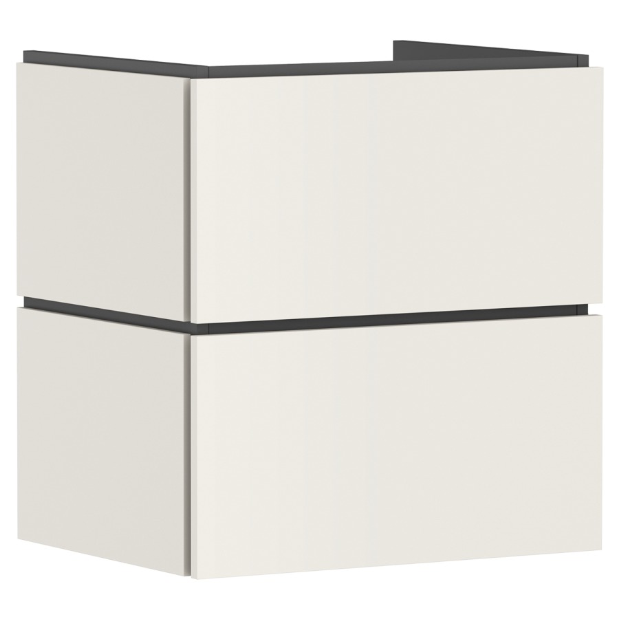 Élément inférieur  Xilesa E
58 x 62 x 47 cm
élément de tiroir, 2&nbsp;tiroirs
avec PushOpen et SoftClose
avec matériel de fixation
sans siphon gain de place 105022
pour lavabo Xelu/Xevolos/Xanuia