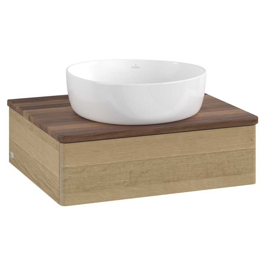 Élément inférieur  Antao
60 x 19 x 50 cm
élément de tiroir, 1&nbsp;tiroir
avec siphon gain de place
avec matériel de fixation
pour 1 lavabo à poser 234171/234172/234173
recouvrement Warm Walnut
sans trou pour robinet