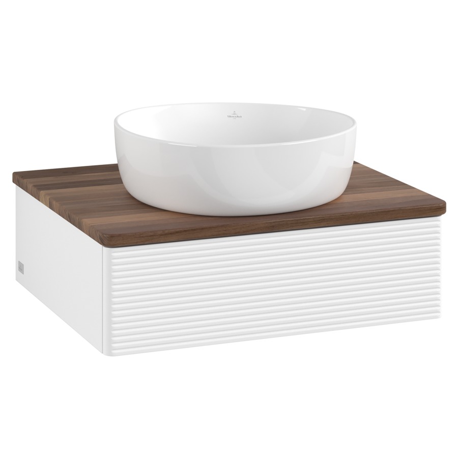 Élément inférieur  Antao
60 x 19 x 50 cm
élément de tiroir, 1&nbsp;tiroir
avec siphon gain de place
avec matériel de fixation
pour 1 lavabo à poser 234171/234172/234173
recouvrement Warm Walnut
sans trou pour robinet