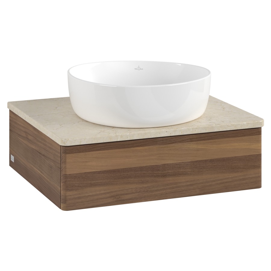 Élément inférieur  Antao
60 x 19 x 50 cm
élément de tiroir, 1&nbsp;tiroir
avec siphon gain de place
avec matériel de fixation
pour 1 lavabo à poser 234171/234172/234173
recouvrement Botticino
sans trou pour robinet