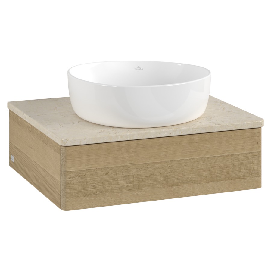 Élément inférieur  Antao
60 x 19 x 50 cm
élément de tiroir, 1&nbsp;tiroir
avec siphon gain de place
avec matériel de fixation
pour 1 lavabo à poser 234171/234172/234173
recouvrement Botticino
sans trou pour robinet