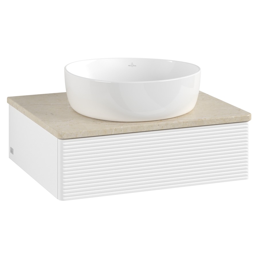 Élément inférieur  Antao
60 x 19 x 50 cm
élément de tiroir, 1&nbsp;tiroir
avec siphon gain de place
avec matériel de fixation
pour 1 lavabo à poser 234171/234172/234173
recouvrement Botticino
sans trou pour robinet