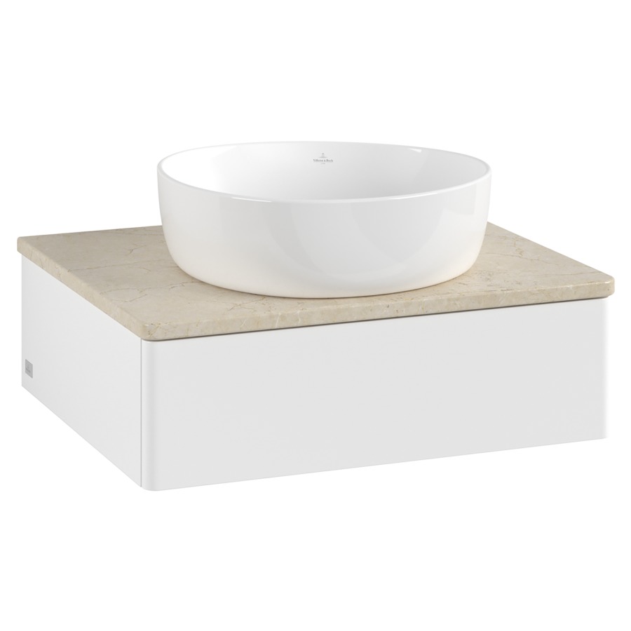 Élément inférieur  Antao
60 x 19 x 50 cm
élément de tiroir, 1&nbsp;tiroir
avec siphon gain de place
avec matériel de fixation
pour 1 lavabo à poser 234171/234172/234173
recouvrement Botticino
sans trou pour robinet