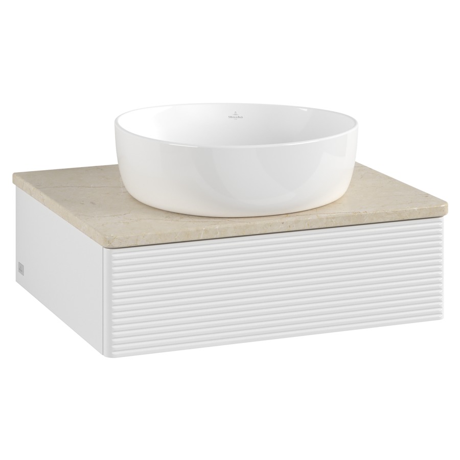 Élément inférieur  Antao
60 x 19 x 50 cm
élément de tiroir, 1&nbsp;tiroir
avec siphon gain de place
avec matériel de fixation
pour 1 lavabo à poser 234171/234172/234173
recouvrement Botticino
sans trou pour robinet