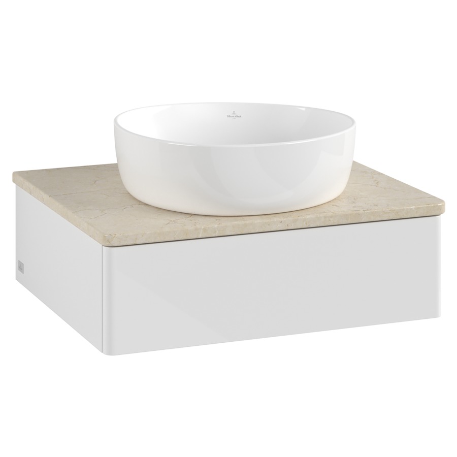 Élément inférieur  Antao
60 x 19 x 50 cm
élément de tiroir, 1&nbsp;tiroir
avec siphon gain de place
avec matériel de fixation
pour 1 lavabo à poser 234171/234172/234173
recouvrement Botticino
sans trou pour robinet