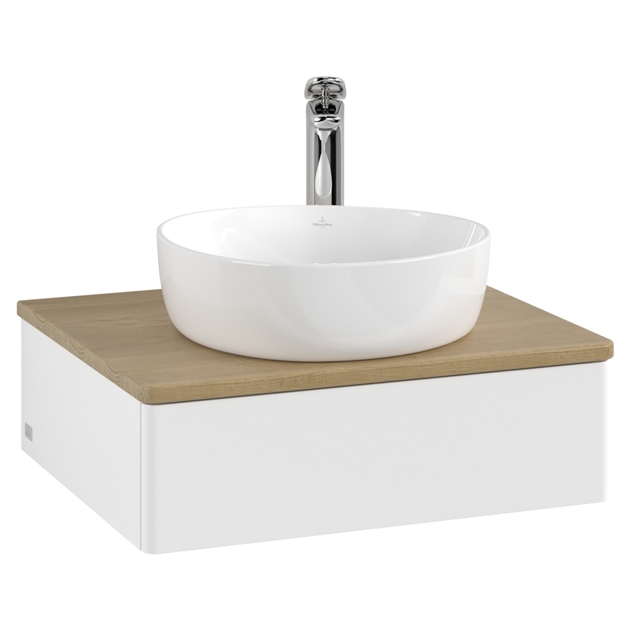 Élément inférieur  Antao
60 x 19 x 50 cm
élément de tiroir, 1&nbsp;tiroir
avec siphon gain de place
avec matériel de fixation
pour 1 lavabo à poser 234171/234182/234184
recouvrement Honey Oak, 1 trou pour robinet