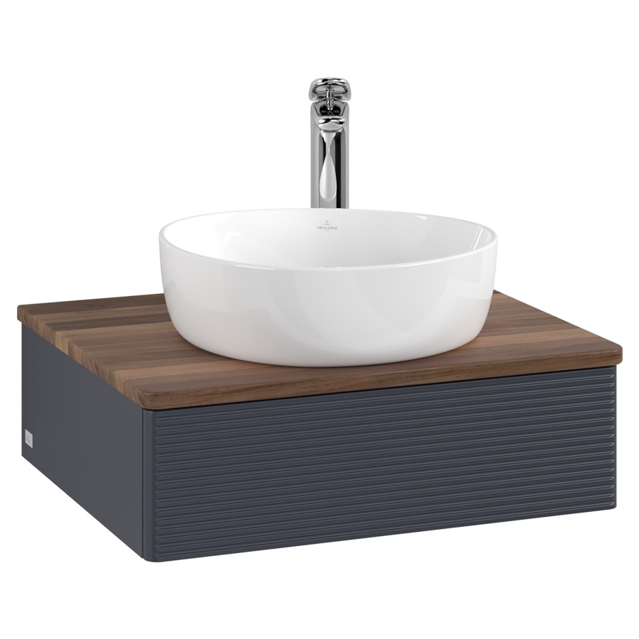 Élément inférieur  Antao
60 x 19 x 50 cm
élément de tiroir, 1&nbsp;tiroir
avec siphon gain de place
avec matériel de fixation
pour 1 lavabo à poser 234171/234182/234184
recouvrement Warm Walnut, 1 trou pour robinet