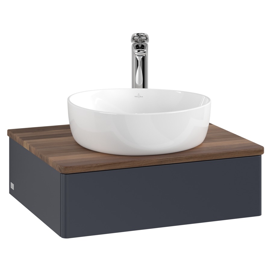 Élément inférieur  Antao
60 x 19 x 50 cm
élément de tiroir, 1&nbsp;tiroir
avec siphon gain de place
avec matériel de fixation
pour 1 lavabo à poser 234171/234182/234184
recouvrement Warm Walnut, 1 trou pour robinet
