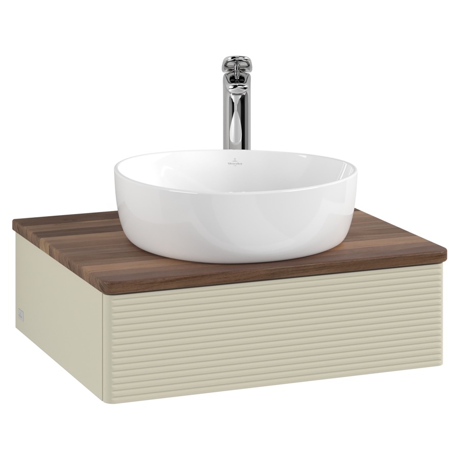 Élément inférieur  Antao
60 x 19 x 50 cm
élément de tiroir, 1&nbsp;tiroir
avec siphon gain de place
avec matériel de fixation
pour 1 lavabo à poser 234171/234182/234184
recouvrement Warm Walnut, 1 trou pour robinet