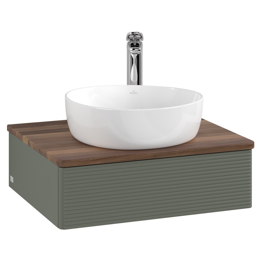 Élément inférieur  Antao
60 x 19 x 50 cm
élément de tiroir, 1&nbsp;tiroir
avec siphon gain de place
avec matériel de fixation
pour 1 lavabo à poser 234171/234182/234184
recouvrement Warm Walnut, 1 trou pour robinet