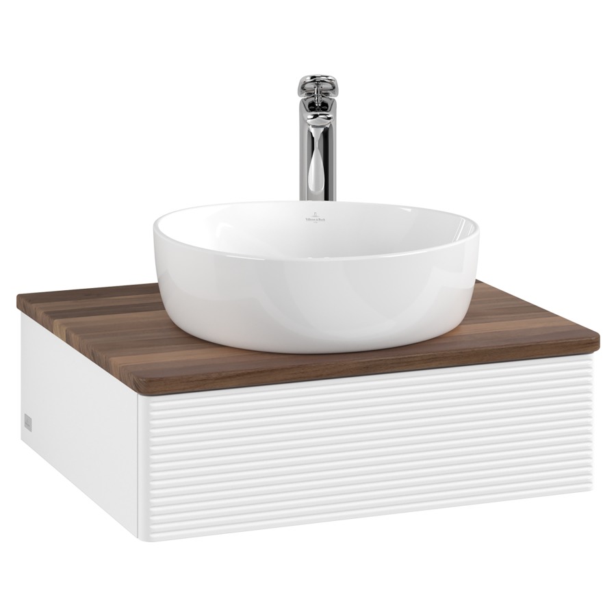Élément inférieur  Antao
60 x 19 x 50 cm
élément de tiroir, 1&nbsp;tiroir
avec siphon gain de place
avec matériel de fixation
pour 1 lavabo à poser 234171/234182/234184
recouvrement Warm Walnut, 1 trou pour robinet