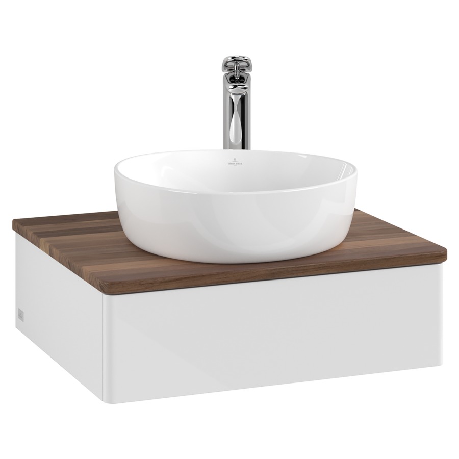 Élément inférieur  Antao
60 x 19 x 50 cm
élément de tiroir, 1&nbsp;tiroir
avec siphon gain de place
avec matériel de fixation
pour 1 lavabo à poser 234171/234182/234184
recouvrement Warm Walnut, 1 trou pour robinet