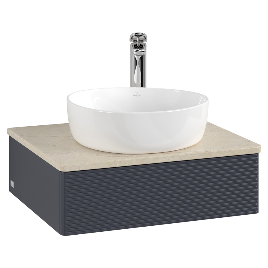 Élément inférieur  Antao
60 x 19 x 50 cm
élément de tiroir, 1&nbsp;tiroir
avec siphon gain de place
avec matériel de fixation
pour 1 lavabo à poser 234171/234182/234184
recouvrement Botticino, 1 trou pour robinet