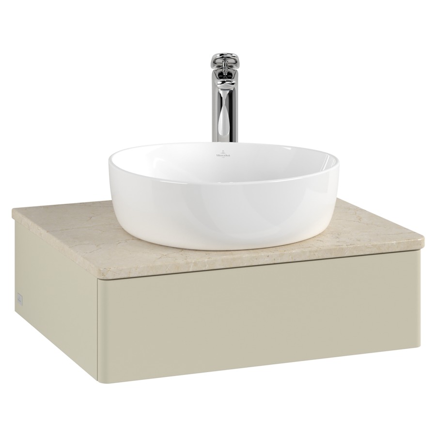 Élément inférieur  Antao
60 x 19 x 50 cm
élément de tiroir, 1&nbsp;tiroir
avec siphon gain de place
avec matériel de fixation
pour 1 lavabo à poser 234171/234182/234184
recouvrement Botticino, 1 trou pour robinet
