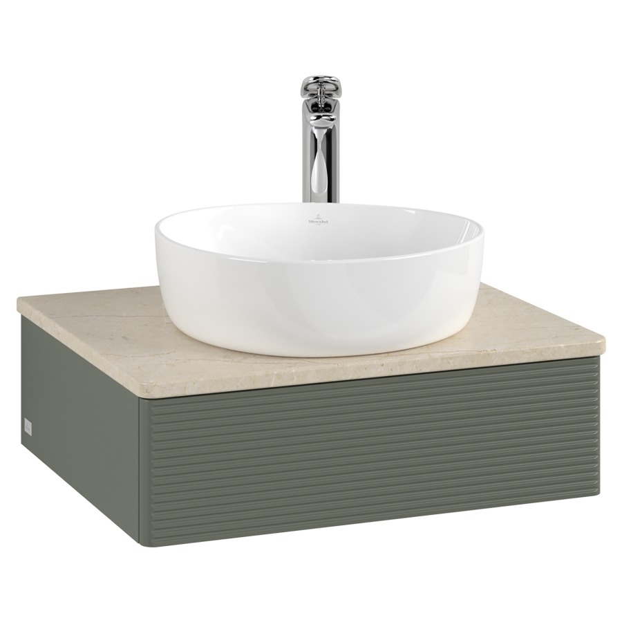 Élément inférieur  Antao
60 x 19 x 50 cm
élément de tiroir, 1&nbsp;tiroir
avec siphon gain de place
avec matériel de fixation
pour 1 lavabo à poser 234171/234182/234184
recouvrement Botticino, 1 trou pour robinet