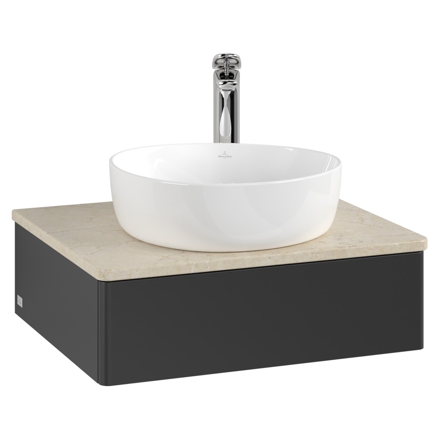 Élément inférieur  Antao
60 x 19 x 50 cm
élément de tiroir, 1&nbsp;tiroir
avec siphon gain de place
avec matériel de fixation
pour 1 lavabo à poser 234171/234182/234184
recouvrement Botticino, 1 trou pour robinet