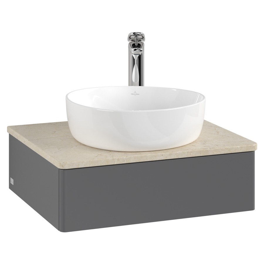 Élément inférieur  Antao
60 x 19 x 50 cm
élément de tiroir, 1&nbsp;tiroir
avec siphon gain de place
avec matériel de fixation
pour 1 lavabo à poser 234171/234182/234184
recouvrement Botticino, 1 trou pour robinet