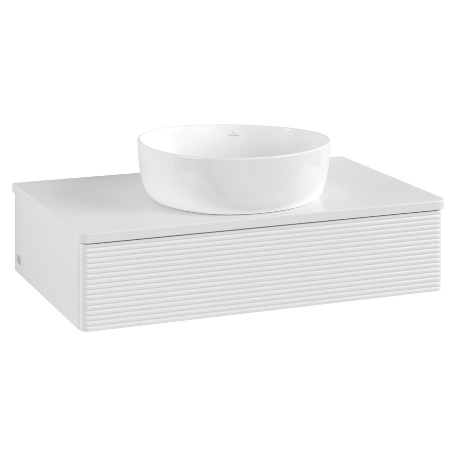 Élément inférieur  Antao
80 x 19 x 50 cm
élément de tiroir, 1&nbsp;tiroir
avec siphon gain de place
avec matériel de fixation
pour 1 lavabo à poser 234171/234172/234173
recouvrement sans trou pour robinet
