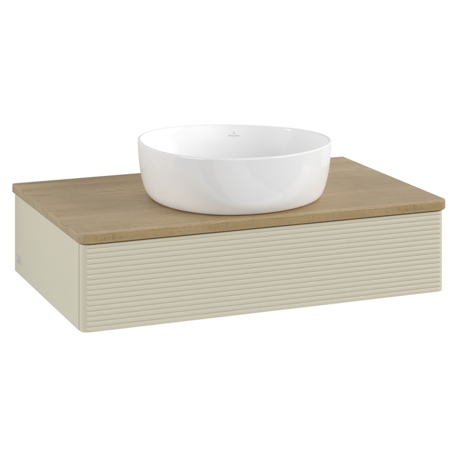 Élément inférieur  Antao
80 x 19 x 50 cm
élément de tiroir, 1&nbsp;tiroir
avec siphon gain de place
avec matériel de fixation
pour 1 lavabo à poser 234171/234172/234173
recouvrement Honey Oak
sans trou pour robinet