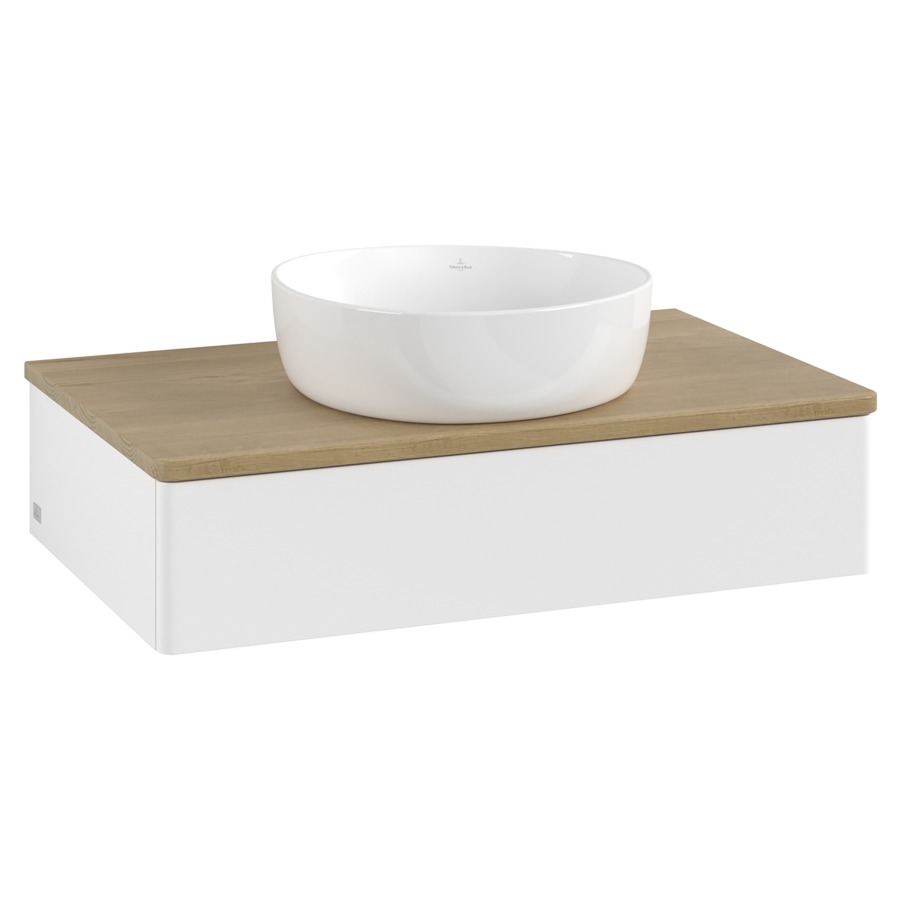 Élément inférieur  Antao
80 x 19 x 50 cm
élément de tiroir, 1&nbsp;tiroir
avec siphon gain de place
avec matériel de fixation
pour 1 lavabo à poser 234171/234172/234173
recouvrement Honey Oak
sans trou pour robinet