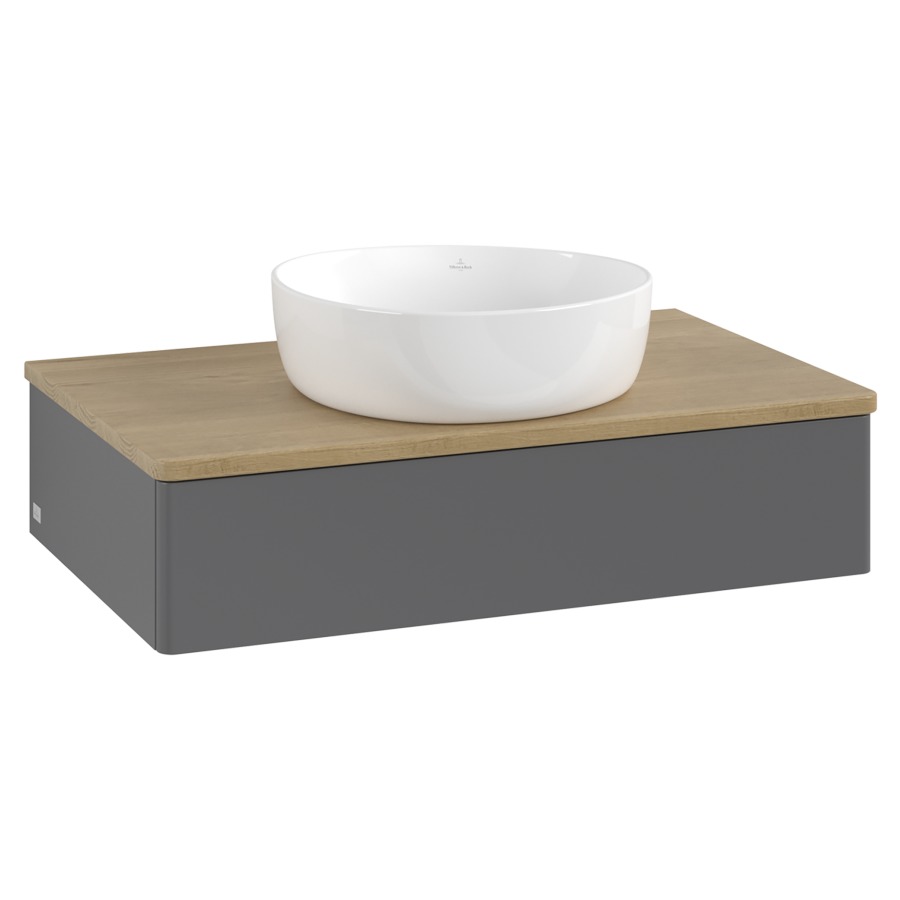Élément inférieur  Antao
80 x 19 x 50 cm
élément de tiroir, 1&nbsp;tiroir
avec siphon gain de place
avec matériel de fixation
pour 1 lavabo à poser 234171/234172/234173
recouvrement Honey Oak
sans trou pour robinet